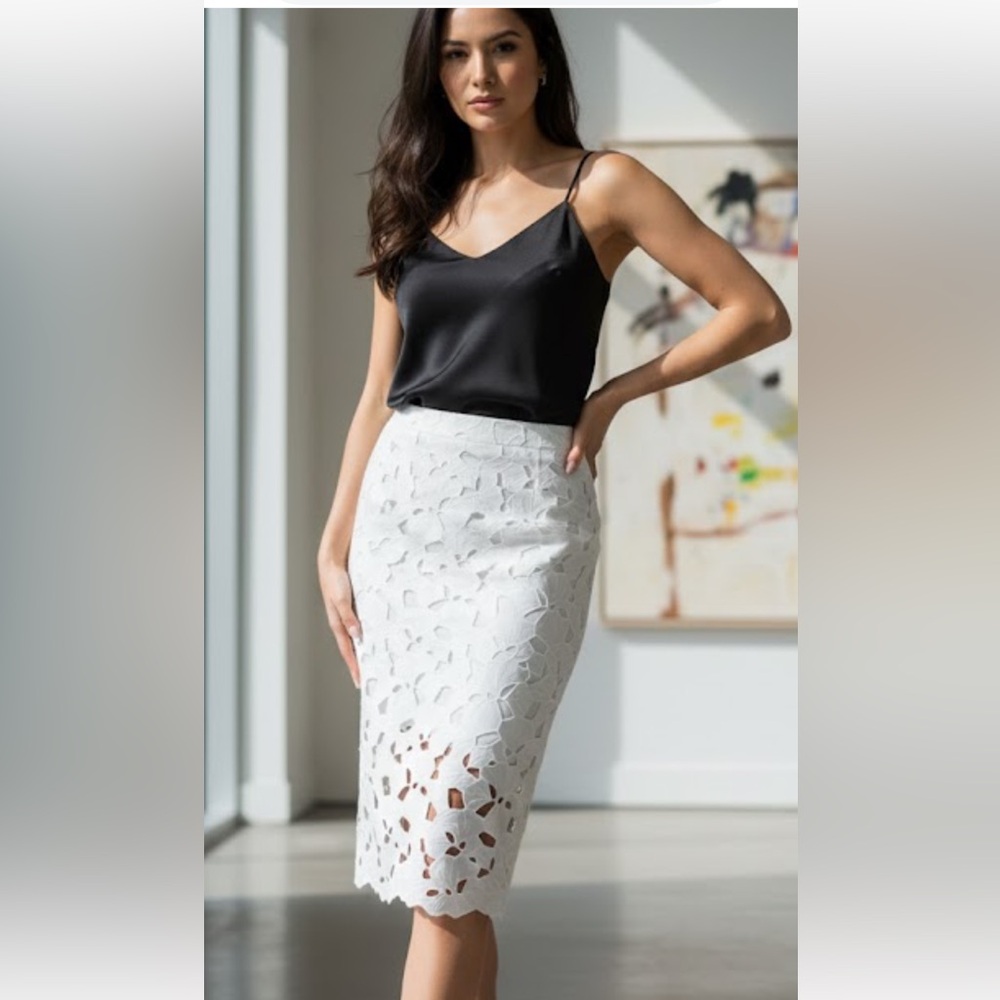 H&M Elegant White Lace Skirt - Picture 2 of 16